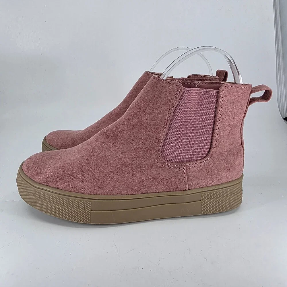 GAP Girls Shoes Size 1 Dusty Pink Chukka Boots Gum Sole Rosetta Hightop Suede